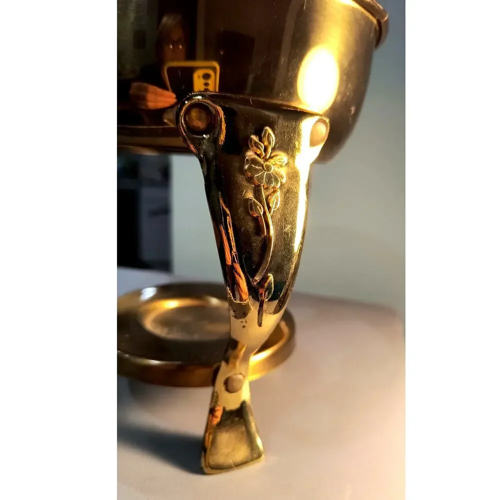 765. Princess House Brass Coffee Warmer Stand